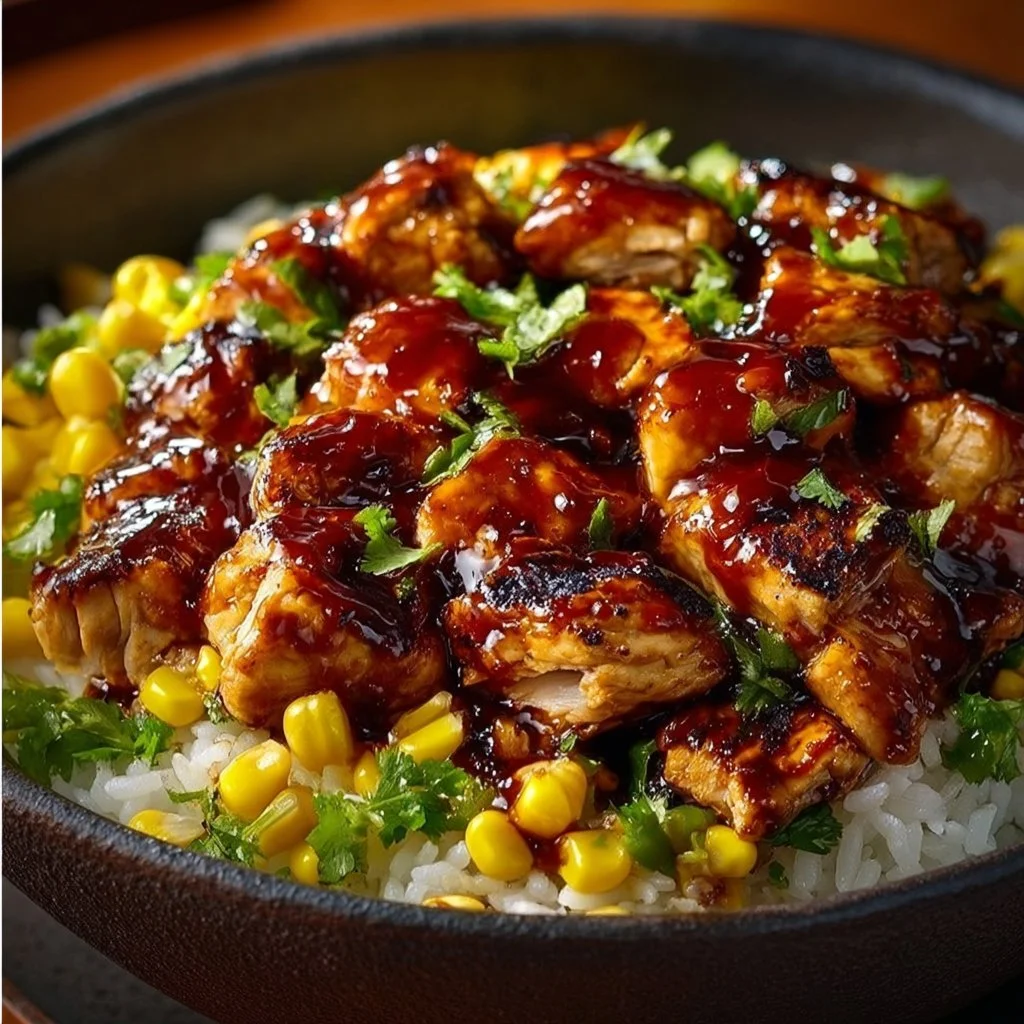 Honey BBQ Chicken Rice Bowl