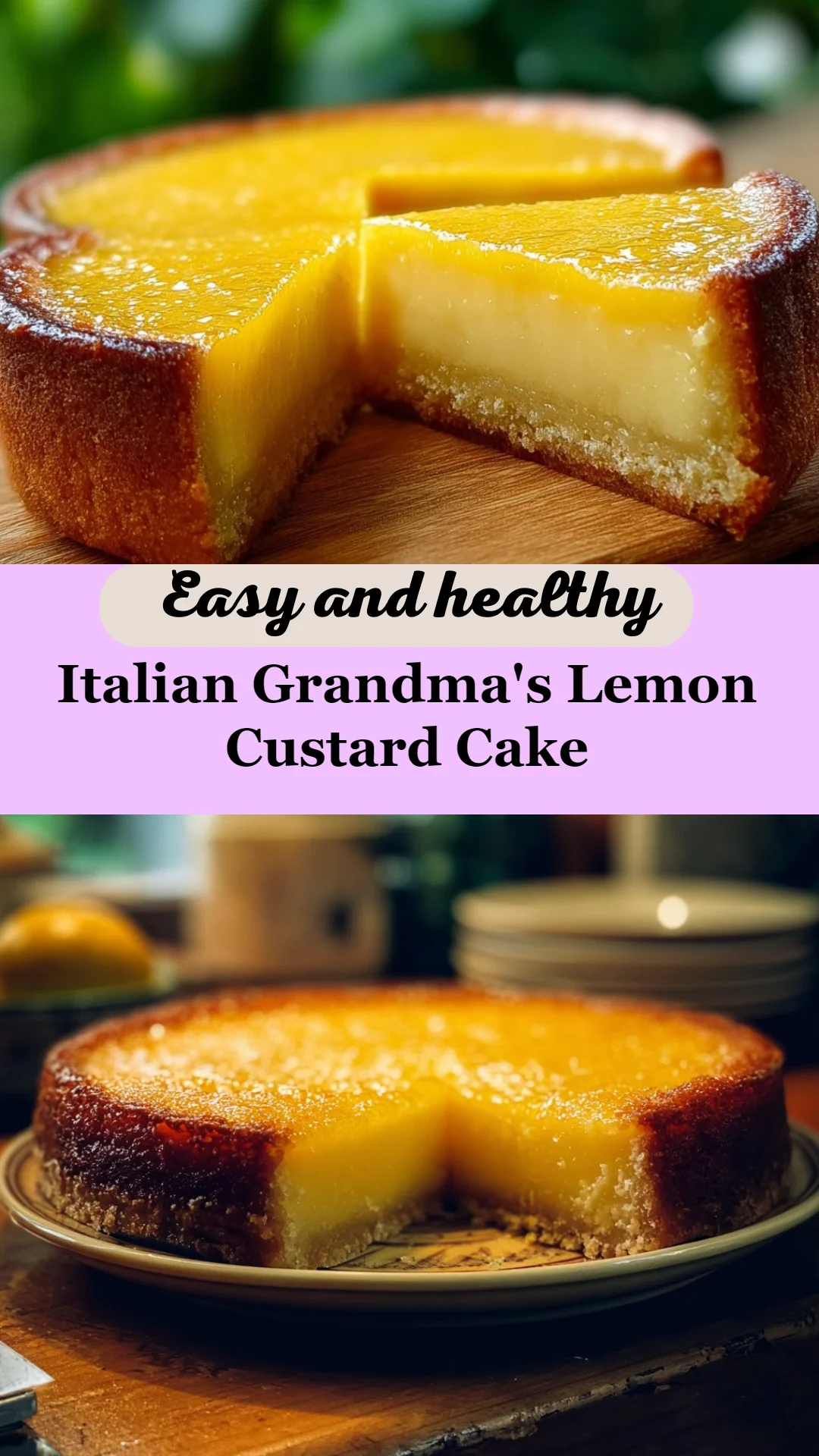 Italian Grandma's Lemon Custard Cake