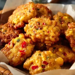 Delicious Mardi Gras Cornbread Fritters served with dipping sauce