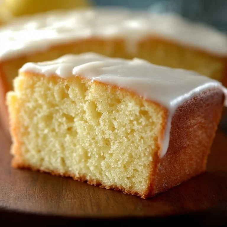 Delicious Meyer Lemon Pound Cake with a golden crust and lemon glaze