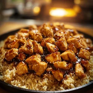 One-Pan Bold Honey BBQ Chicken Rice served in a vibrant dish