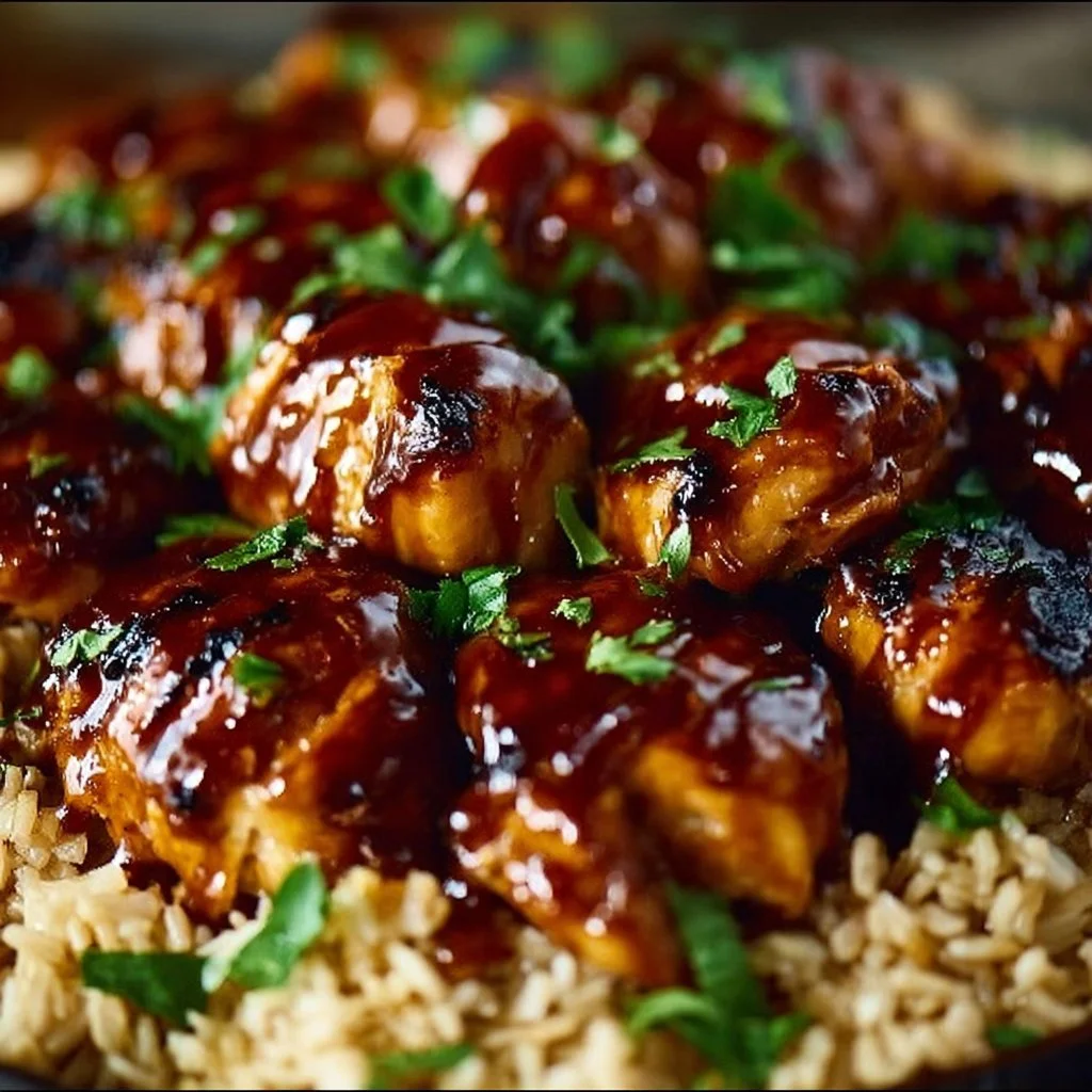 One-Pan Honey BBQ Chicken & Rice